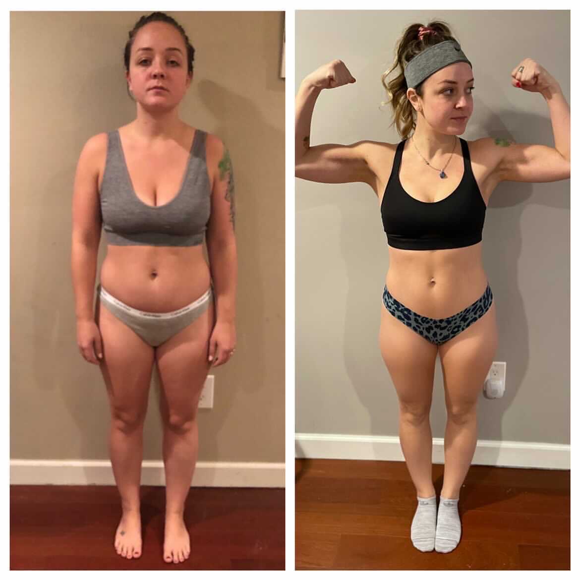 20 year old female weight loss and fitness transformation before and after